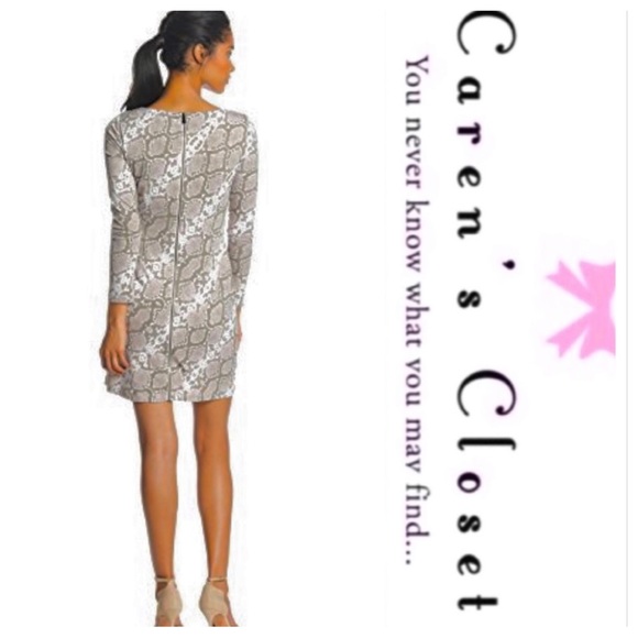 Vince Camuto Taupe, Gray & White Python Dress - Picture 2 of 9